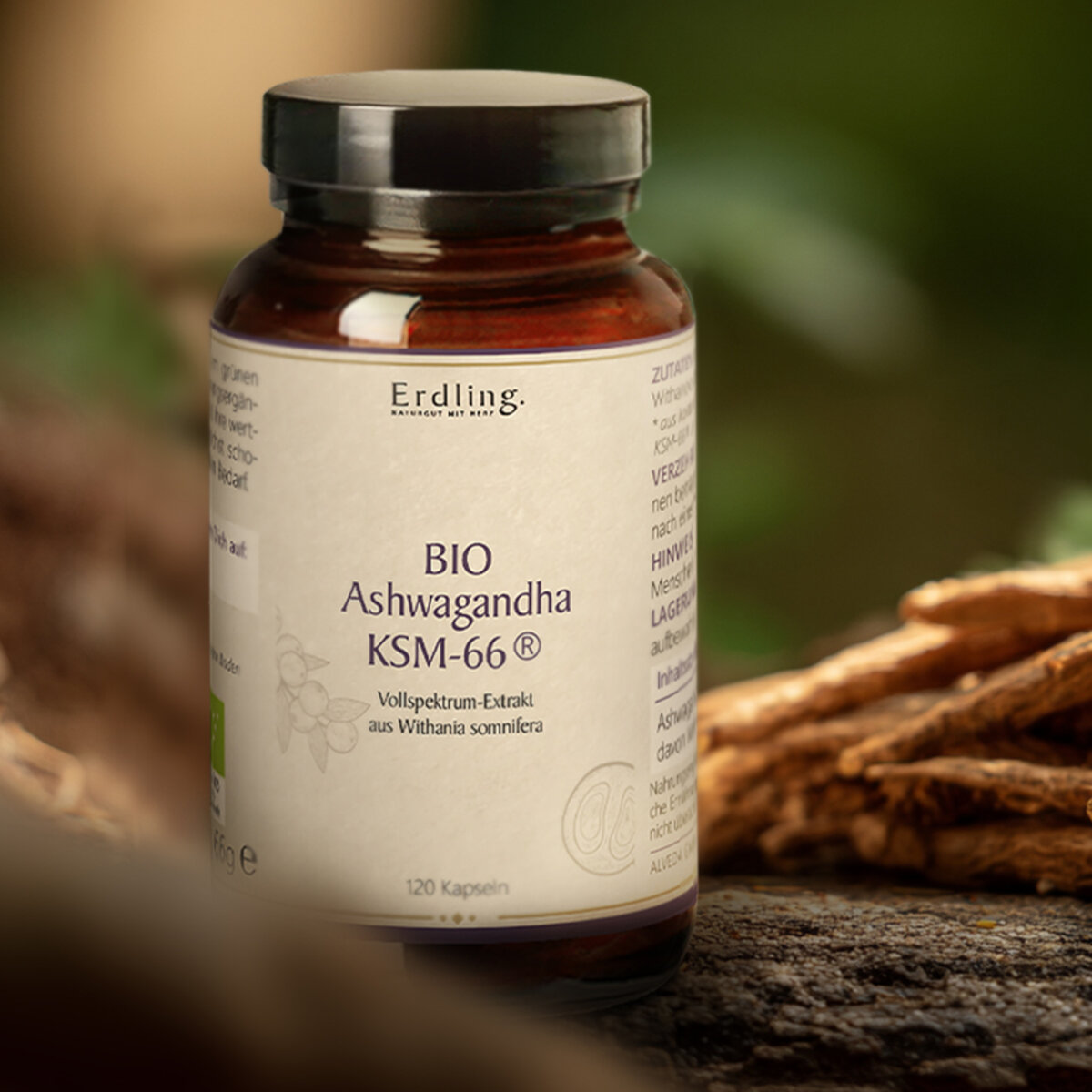 BIO Ashwagandha KSM-66&reg; vegan - 120 Kapseln